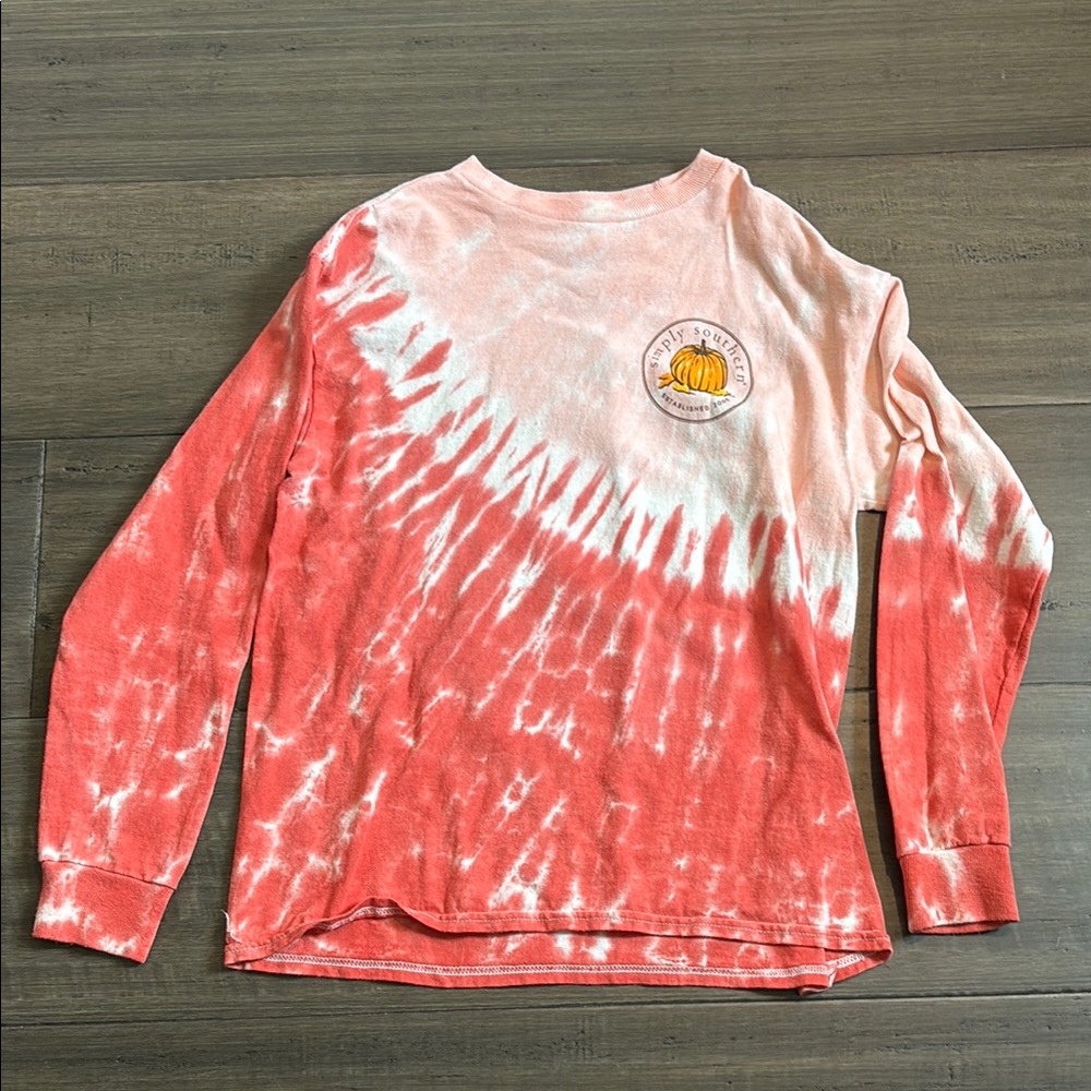 Simply Southern Pink and White Shirt